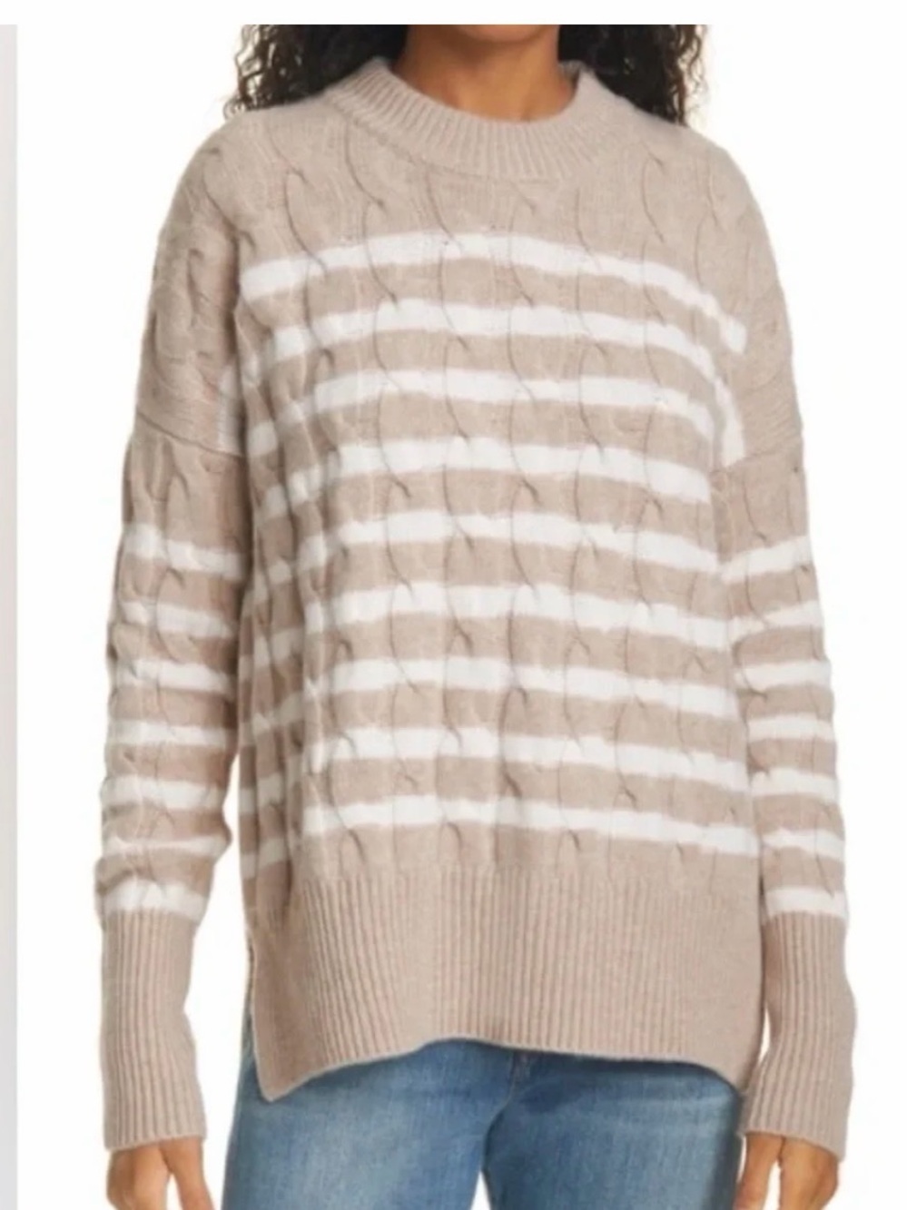 La Ligne Striped Cashmere  Crew Neck Sweater Size Medium